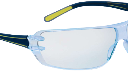 HELIUM 2 DETECTABLE Safety glasses Ultra light blue safety glasses with metallic frames, ideal for the food industry, Weight : 17 g