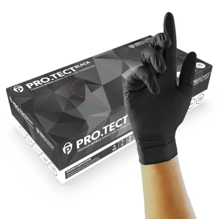 PRO.TECT Black Nitrile Gloves