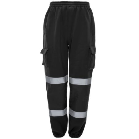 J8071 Hi Vis Black Jogging Bottoms