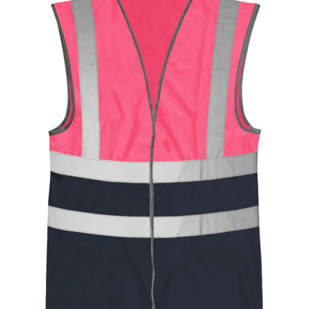 BRIG: Pink / Navy HI-VIS TWO TONE WAISTCOAT - HVW03TT