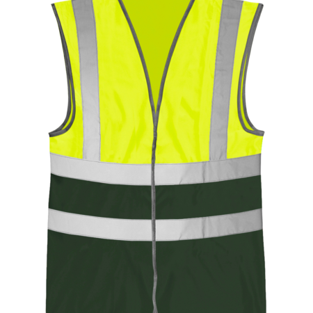 BRIG: Yellow / Green HI-VIS TWO TONE WAISTCOAT- HVW03TT