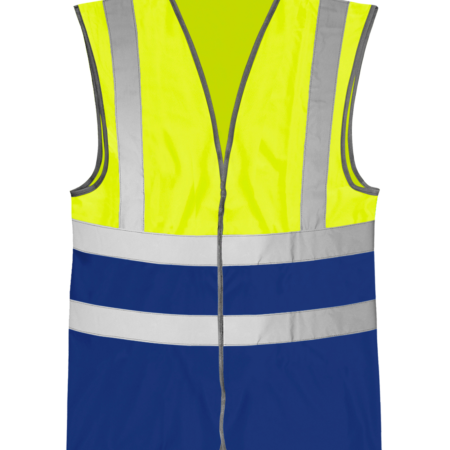 BRIG: Yellow / Royal HI-VIS TWO TONE WAISTCOAT - HVW03TT