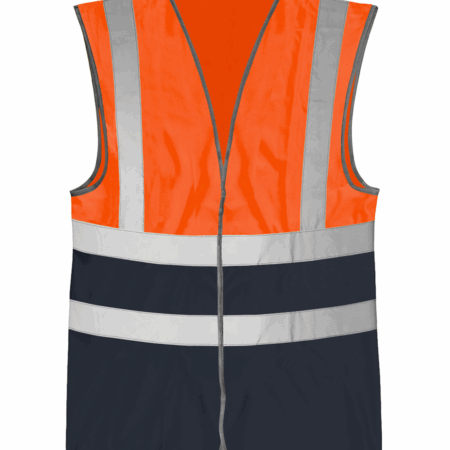 BRIG: Orange/ Navy HI-VIS TWO TONE WAISTCOAT- HVW03TT