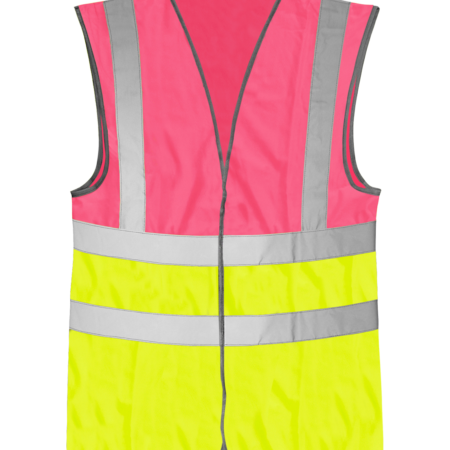BRIG: Pink / Yellow HI-VIS TWO TONE WAISTCOAT - HVW03TT