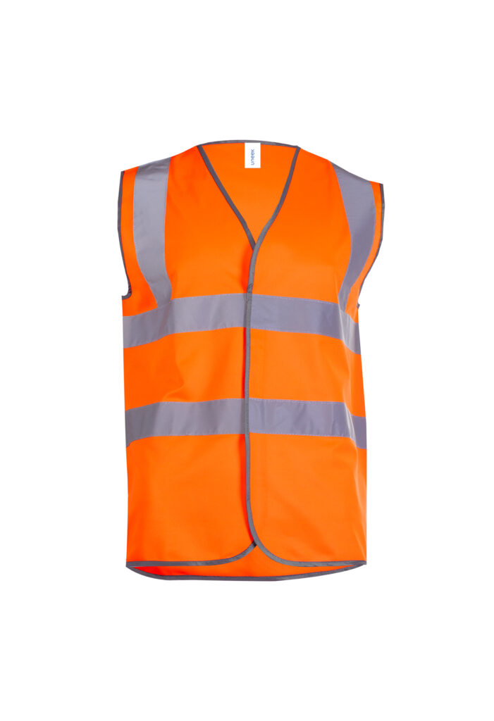 UC801 Uneek Orange Hi Vis Safety 120g Waistcoat EN471 Specification: Class 2, GO/RT 3279 Issue 8