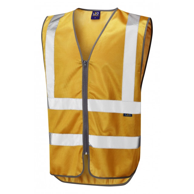 COMMODORE Leo Zipped Reflective Waistcoat Gold, Bronze or Silver for wearer identification purposes