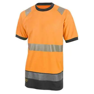 Beeswift Deltic Hi-vis Two-tone Short Sleeve T-shirt Orange / Black, Segmented Tape