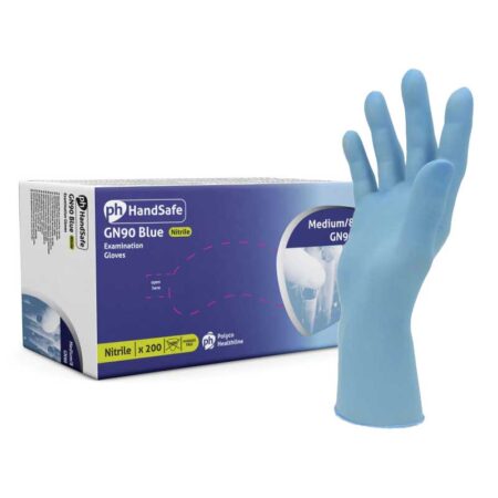 HandSafe GN90 Disposable Nitrile Powder-Free medical grade, textured finger finish, they provide enhanced grip and control, ensuring precision Pack 200