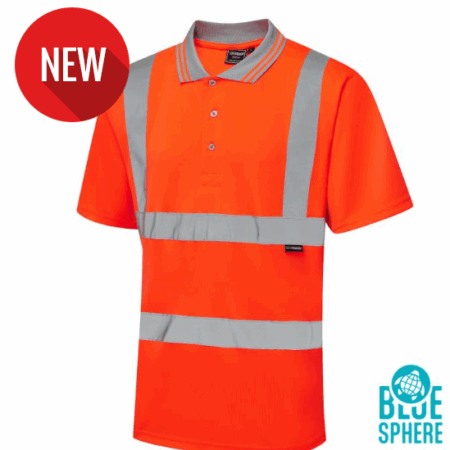 Eco Hi Vis Orange Polo Shirt Recycled Fabric