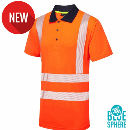 Essentials Hi-Vis Eco CoolMax Breathable panels Orange Polo segmented tape