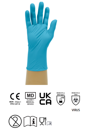 NITREX 9N GN05 Extra Strong Blue Nitrile Powder Free