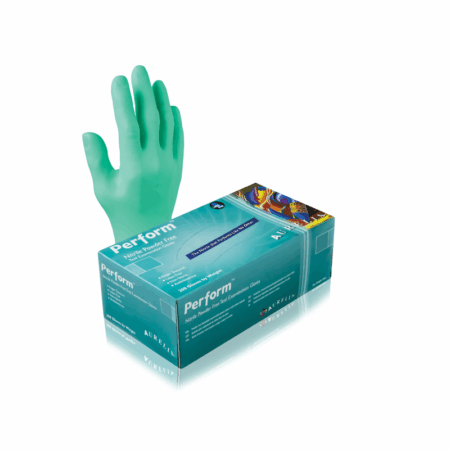 Aurelia Perform Ultra-thin glove, increased comfort, flexibility and sensitivity. Teal Green 200 per box