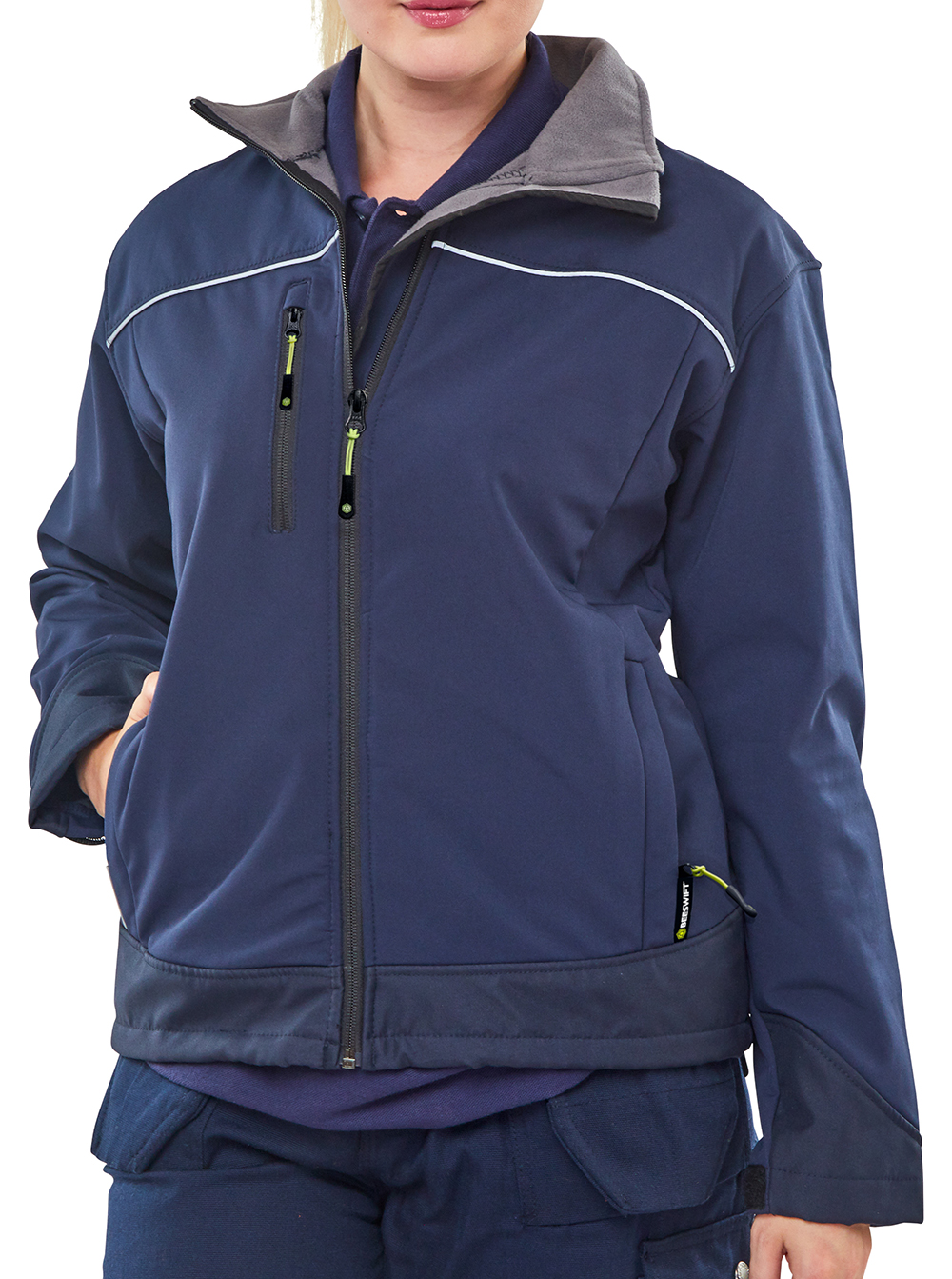 Beeswift Ladies Soft Shell Jacket Black - Image 2