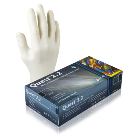 Aurelia® Quest 2.2® Premium White Nitrile. 200 Pairs per Box, Sold in Boxes.