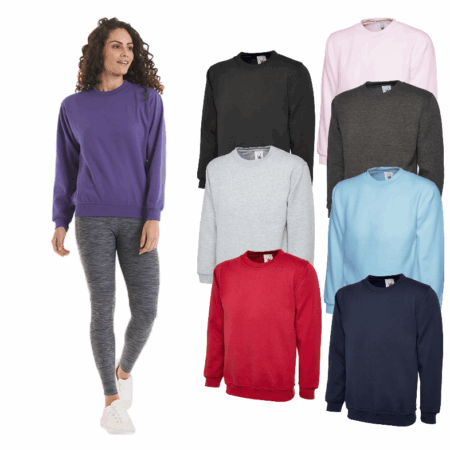 UC211 – Ladies Deluxe Crew Neck Sweatshirt 280GSM 50% Cotton / 50% Polyester
