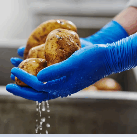 RP300376Q Ideall Grip Royal Blue (Long Cuff) Diamond Grip with a 300mm long extended Cuff, boxes of 50 gloves