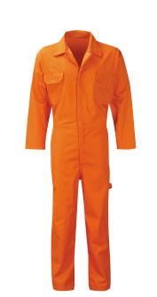 COVERALL: STUD FRONT PC205BS Colour: Navy, Royal, White, Orange, Spruce, Black