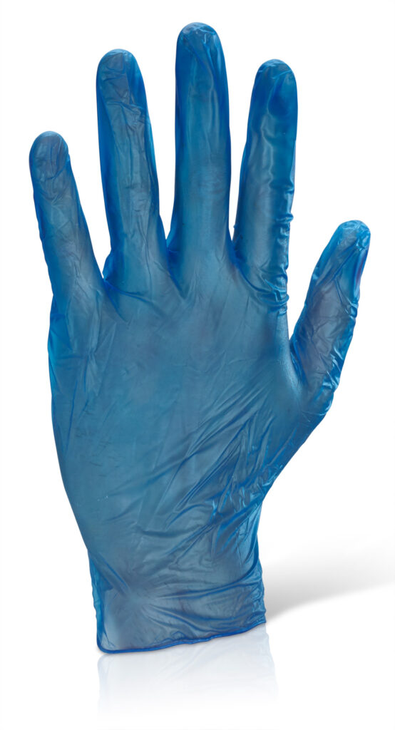Beeswift Vinyl Disposable Examination Gloves Blue