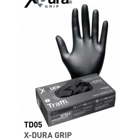 TD05 X-DURA GRIP Black Nitrile Disposable Glove