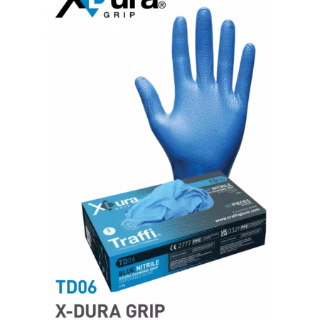 TD06 X-DURA GRIP Blue Nitrile Disposable Glove
