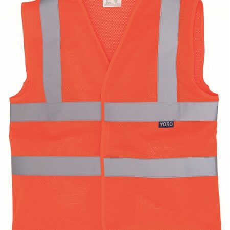 YK006 Hi-Vis Vest Top cool open mesh Waistcoat Available In Yellow, Grey, Orange & Royal - Image 3