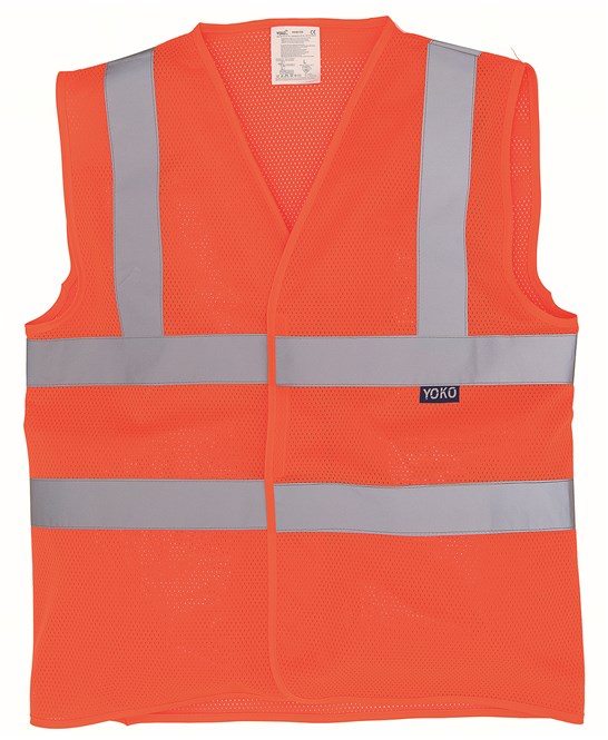 YK006 Hi-Vis Vest Top cool open mesh Waistcoat Available In Yellow, Grey, Orange & Royal