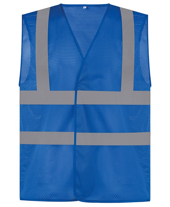 YK006 Hi-Vis Vest Top cool open mesh Waistcoat Available In Yellow, Grey, Orange & Royal