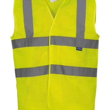YK006 Hi-Vis Vest Top cool open mesh Waistcoat Available In Yellow, Grey, Orange & Royal - Image 5