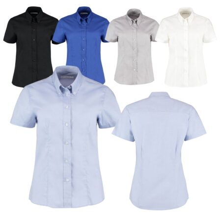Womens Tailored Fit Short Sleeve Premium Oxford Shirt KK701