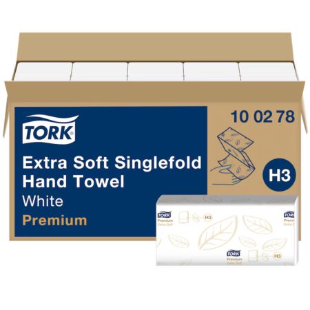 Tork 100278 Extra Soft Singlefold Hand Towel Premium - 2 Ply, Case of 3000