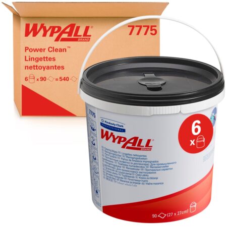 WypAll® Power Clean™ 7775 Industrial Cleaning Wipes Refill Bucket - 6 x 90 Green Cleaning Wipes (540 Wipes Total)