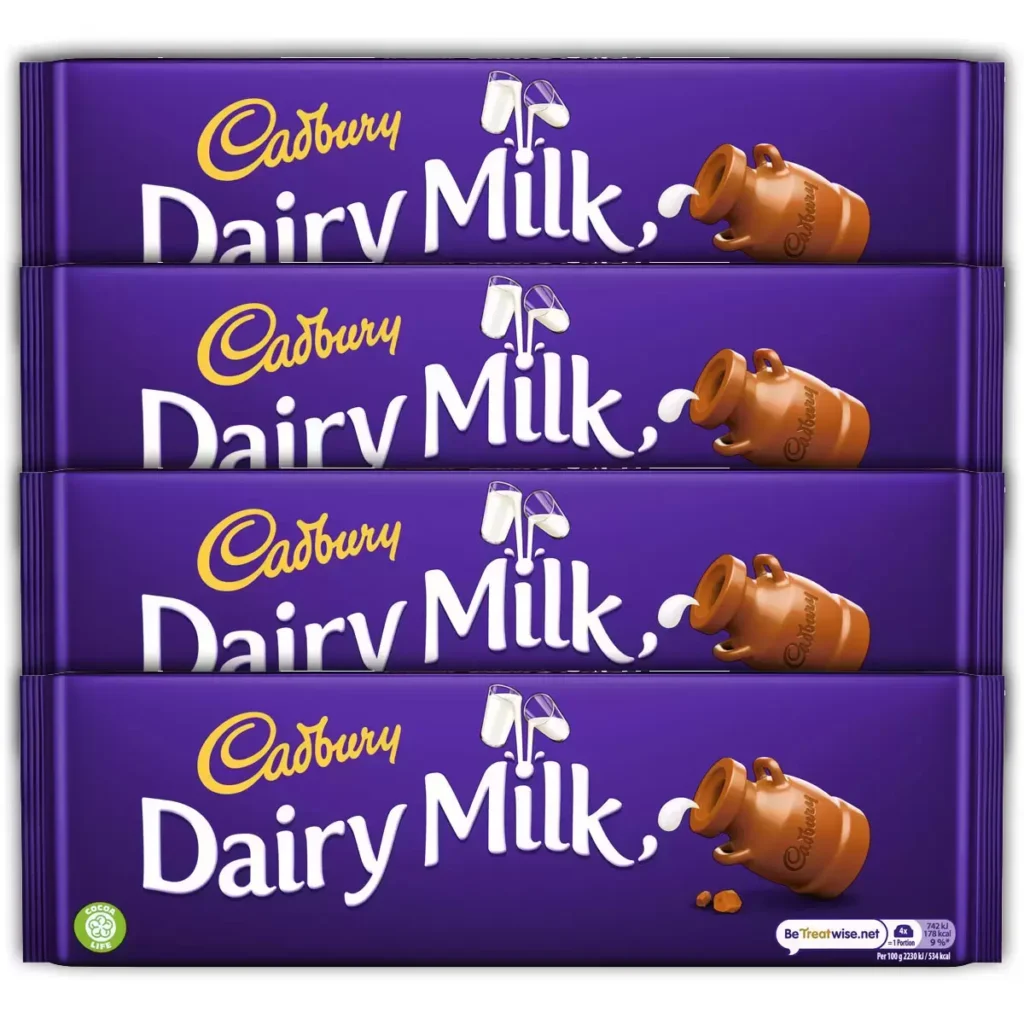 Cadbury Dairy Milk Chocolate, 4 x 300g