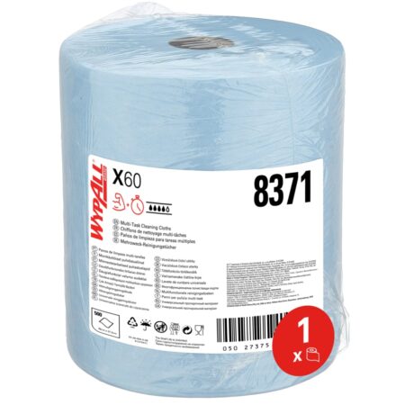 WypAll® X60 General Clean™ 8371 Large Blue Roll Cleaning Cloths –x 500 1 Ply Cloths