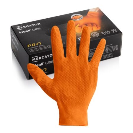 Orange Diamond Grip Gloves - Ideall® (Grip Pack of 50) RP30002700 ( due to on-going issues, alternatives maybe supplied ) - Image 2