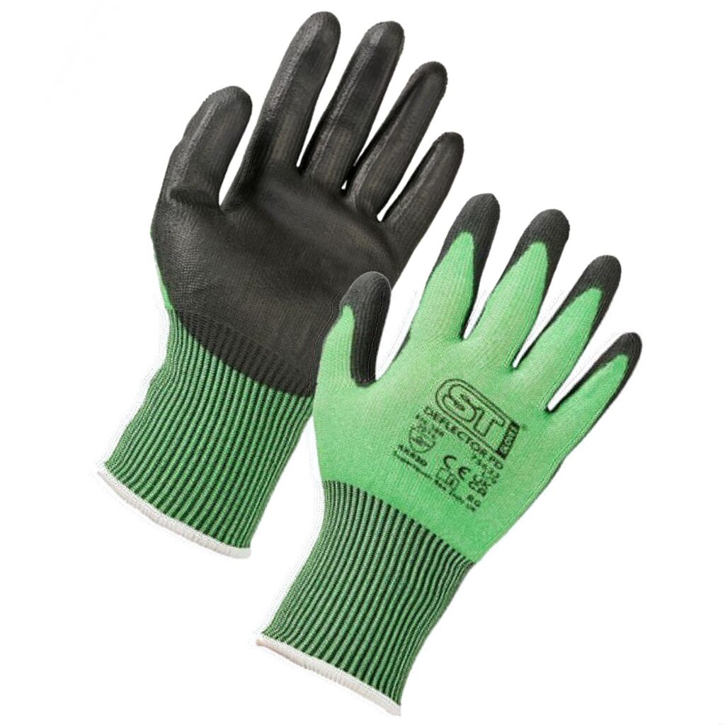 Supertouch Green Deflector PD Cut Resistant PU Safety Gloves
