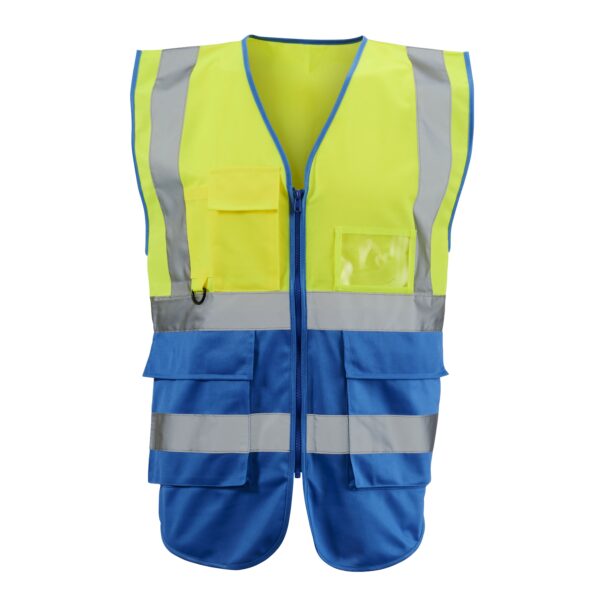 Supertouch Hi Vis Yellow/Royal Blue 2 Tone Executive Vest