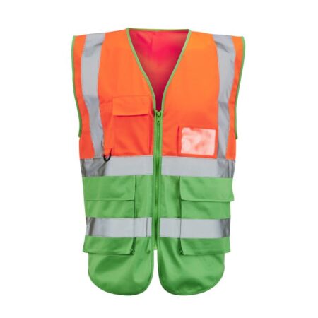 Supertouch Hi Vis Orange/Green 2 Tone Executive Vest