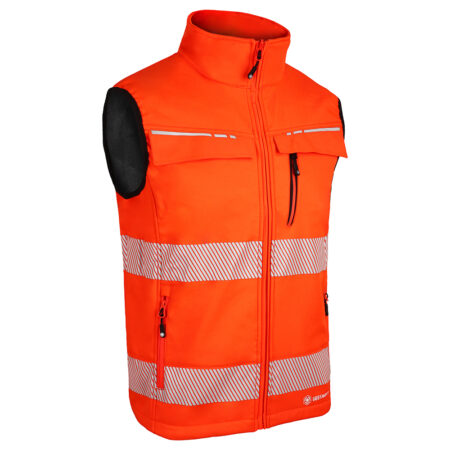 Deltic Hi-vis Softshell Rail Bodywarmer Orange