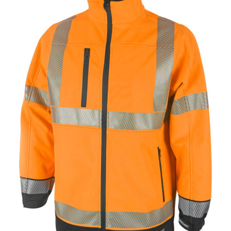 Deltic Hi-vis Two-tone Soft Shell Jacket Orange / Black HVTT040ORBL