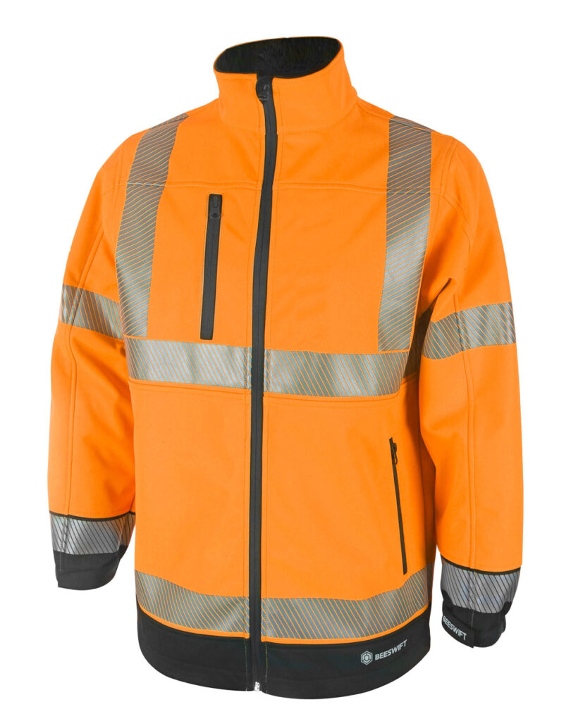 Deltic Hi-vis Two-tone Soft Shell Jacket Orange / Black HVTT040ORBL