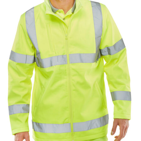 Beeswift Hi-vis Soft Shell Lightweight Jacket Saturn Yellow Item Code: SS20471SY