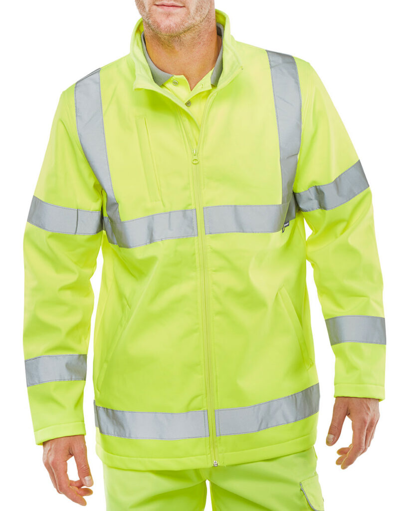 Beeswift Hi-vis Soft Shell Lightweight Jacket Saturn Yellow Item Code: SS20471SY