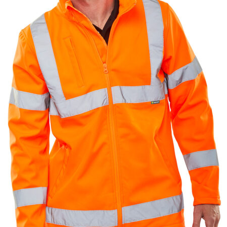 Beeswift Hi-vis Soft Shell Lightweight Rail Spec Jacket Orange SS20471OR