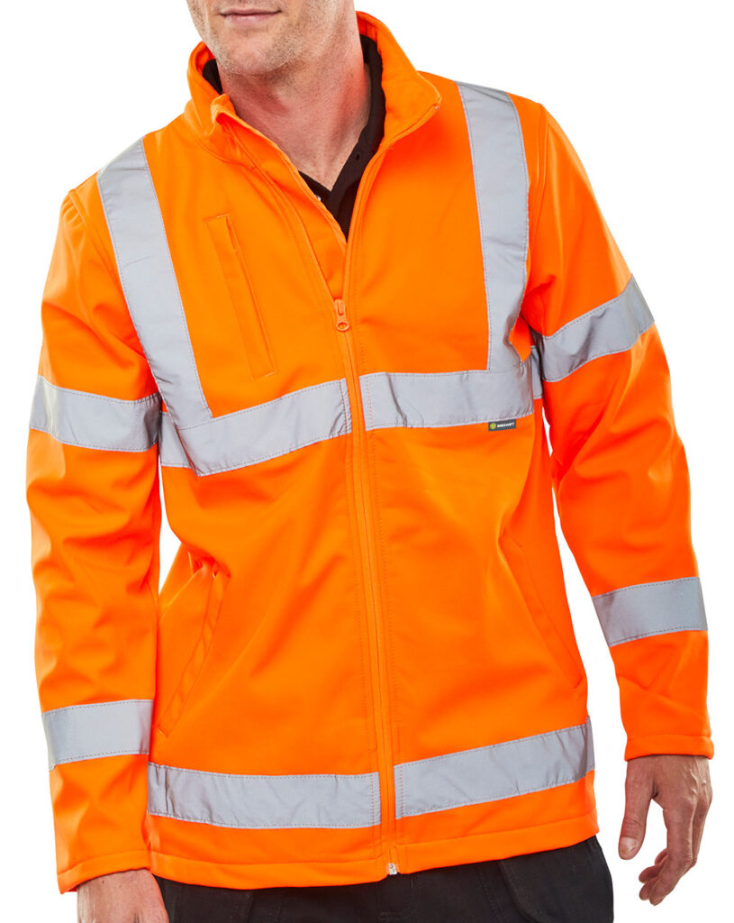Beeswift Hi-vis Soft Shell Lightweight Rail Spec Jacket Orange SS20471OR