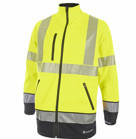 Deltic Hi-vis Two-tone Soft Shell Jacket Saturn Yellow / Navy  HVTT040SYN