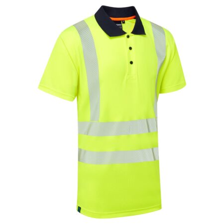 Essentials Hi-Vis Eco CoolMax Breathable panels Yellow Polo segmented tape