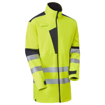 HV System Eco 3-Layer Softshell Parka Select Yellow/Navy or Orange/Navy - Image 2