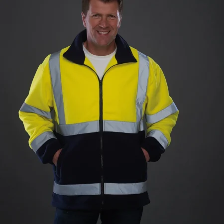 Yoko Hi-vis heavyweight fleece jacket (HVK08)-Two Tone