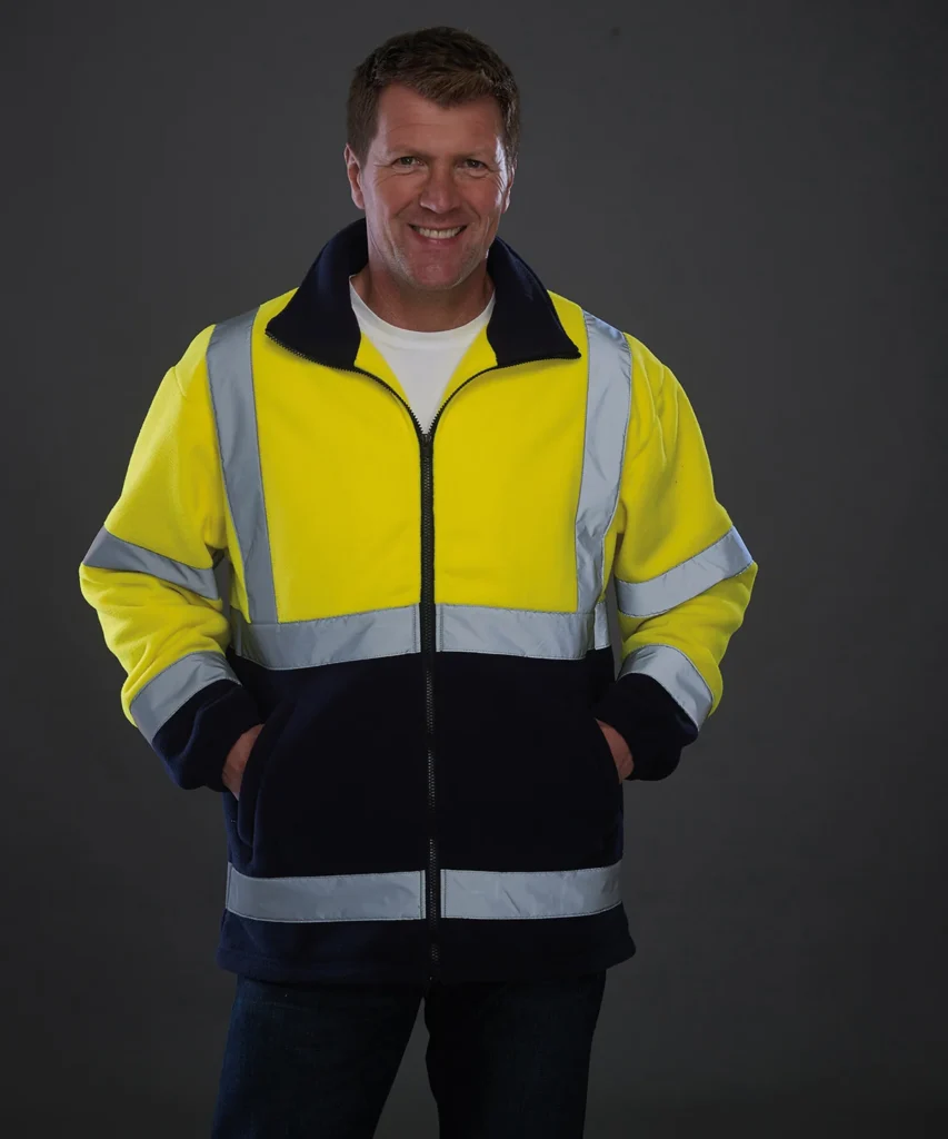 Yoko Hi-vis heavyweight fleece jacket (HVK08)-Two Tone