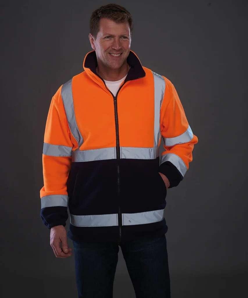 Yoko Hi-vis heavyweight fleece jacket (HVK08)-Two Tone